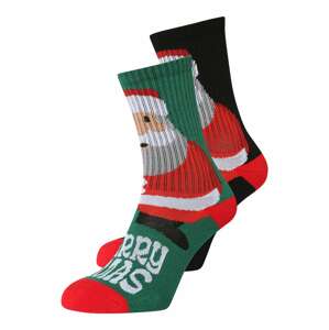 Urban Classics Ponožky 'Fancy Santa'  tmavě zelená / červená / černá / bílá