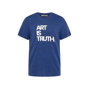 Zadig & Voltaire Tričko 'ART IS TRUTH' modrý melír / bílá