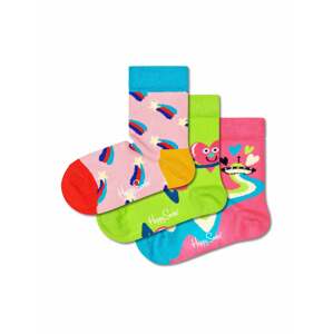Happy Socks Ponožky 'Hearts and Stars' nebeská modř / kiwi / světle růžová / tmavě růžová