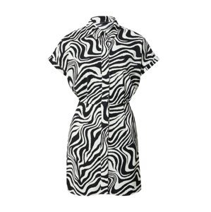 Gina Tricot Košilové šaty 'Lilo'  černá / bílá