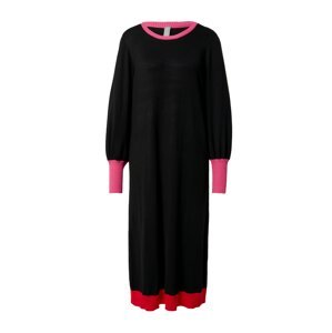 CULTURE Úpletové šaty 'Annemarie'  světle růžová / světle červená / černá