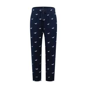 HOLLISTER Pyžamové kalhoty  námořnická modř / bílá