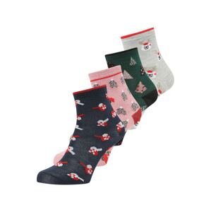 PIECES Ponožky 'ANITA'  námořnická modř / světle šedá / smaragdová / mix barev / světle růžová
