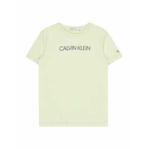 Calvin Klein Jeans Tričko světle zelená / černá