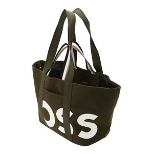 BOSS Black Nákupní taška 'Fabric synthetic fiber'  béžová / tmavě zelená / černá / bílá