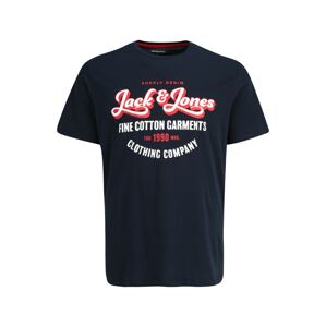 Jack & Jones Plus Tričko 'Andy'  modrá / červená / bílá