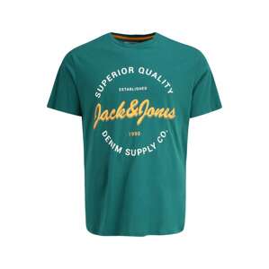 Jack & Jones Plus Tričko 'ANDY'  zlatě žlutá / nefritová / bílá