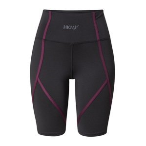 HKMX Sportovní kalhoty  šedá / červenofialová / černá