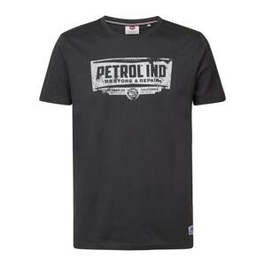 Petrol Industries Tričko černá / bílá