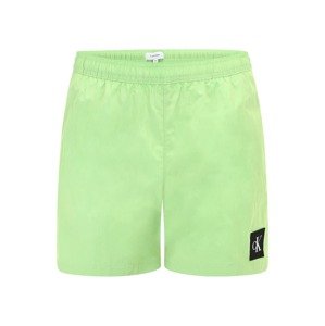 Calvin Klein Swimwear Plavecké šortky světle zelená / černá / bílá