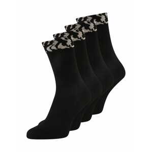 Lindex Ponožky  starobéžová / černá