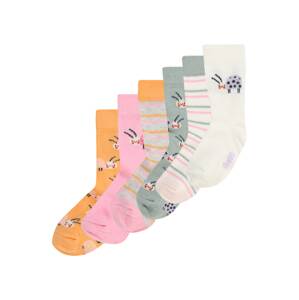 EWERS Ponožky  krémová / olivová / oranžová / růžová
