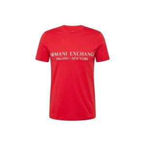 ARMANI EXCHANGE Tričko červená / bílá