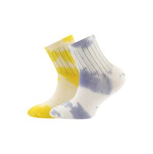 EWERS Ponožky limone / tmavě fialová / bílá