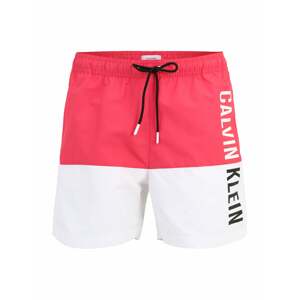 Calvin Klein Swimwear Plavecké šortky  pink / černá / bílá