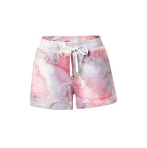 PJ Salvage Pyžamové kalhoty zlatá / pastelová fialová / pink / bílá