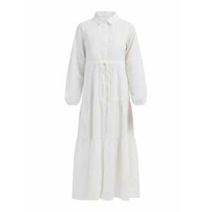 usha WHITE LABEL Košilové šaty barva bílé vlny
