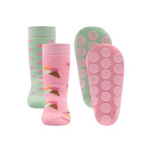 EWERS Ponožky hnědá / světle zelená / růžová / pitaya