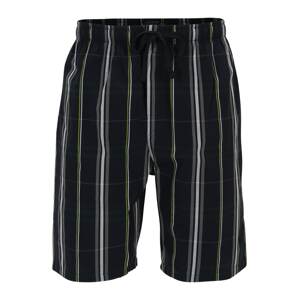 SCHIESSER Pyžamové kalhoty tmavě modrá / zelená / bílá
