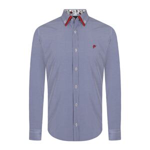 DENIM CULTURE Košile 'Trent'  marine modrá / červená / bílá