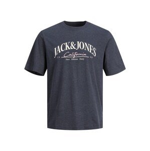 Jack & Jones Plus Tričko 'Palma' noční modrá / růžová / bílá