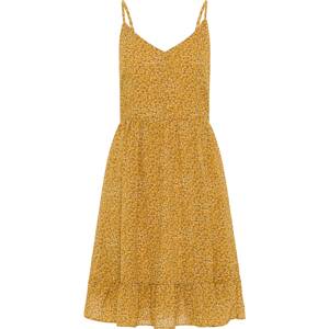 DreiMaster Vintage Letní šaty tmavě žlutá / zelená / bílá