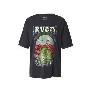 RVCA Tričko 'SWIRL' světle zelená / fialová / červená / černá