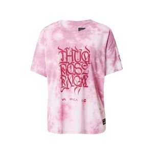RVCA Tričko 'THUG ROSE' pitaya / světle růžová / bílá