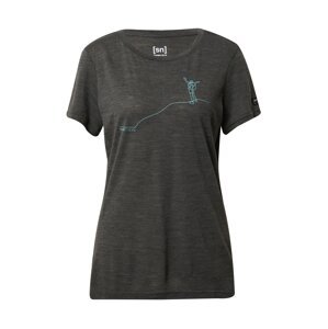 Super Natural Funkční tričko 'GIPFELGLÜCK' aqua modrá / antracitová