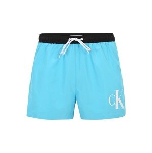 Calvin Klein Swimwear Plavecké šortky nebeská modř / černá / bílá