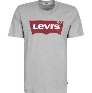 LEVI'S Tričko 'GRAPHIC SET-IN NECK GREYS' šedý melír / červená třešeň / bílá