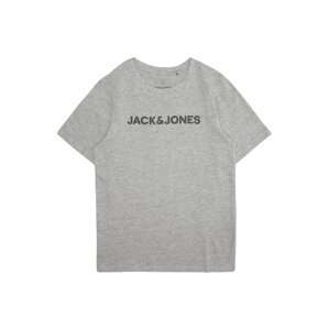 Jack & Jones Junior Tričko 'Ecorp'  šedý melír / černá