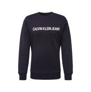 Calvin Klein Jeans Mikina  modrá / bílá