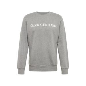 Calvin Klein Jeans Mikina  šedý melír / bílá