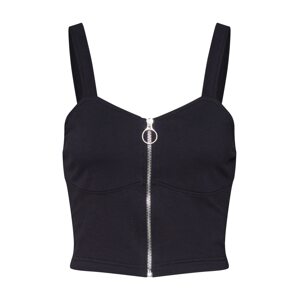 Missguided Top 'O Ring Zip Front Crop Top'  černá
