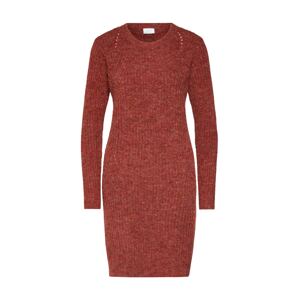 VILA Úpletové šaty 'VILOWSA KNIT L/S DRESS'  rezavě červená