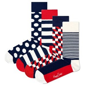 Happy Socks Ponožky  pastelově červená / černá / barva bílé vlny / námořnická modř