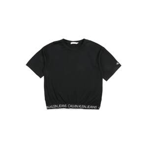 Calvin Klein Jeans Tričko 'LOGO WAISTBAND CROPP'  černá