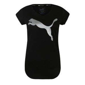 PUMA Funkční tričko 'Heather Cat'  černá / stříbrná