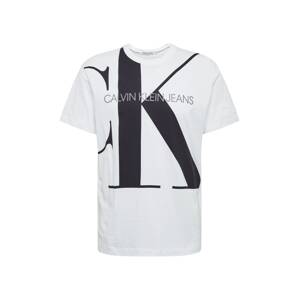 Calvin Klein Jeans Tričko 'Upscale Monogram Logo Reg Tee'  bílá / černá