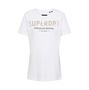 Superdry Tričko  bílá / zlatá / černá