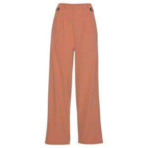 LASCANA Kalhoty se sklady v pase  pastelově oranžová