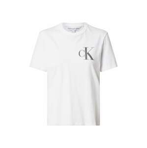 Calvin Klein Jeans Tričko 'BACK INSTITUTIONAL LOGO SLIM TEE'  bílá