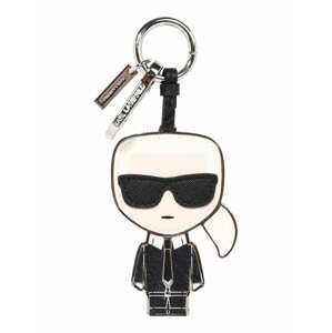 Karl Lagerfeld Přívěsek na klíče 'K/Ikonik'  bílá / černá