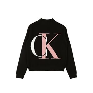 Calvin Klein Jeans Pullover  černá / růžová / bílá
