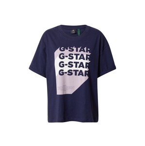 G-Star RAW Tričko 'Graphic 1'  modrá / bílá / lenvandulová