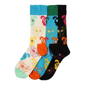 Happy Socks Ponožky 'Dog'  nefritová / bílá / černá / limone / oranžově červená