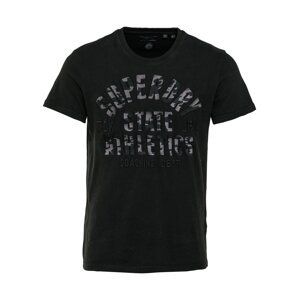 Superdry T-Shirt 'Black Out'  antracitová / černá