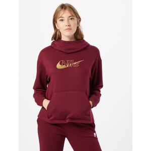 Nike Sportswear Mikina  vínově červená / zlatá