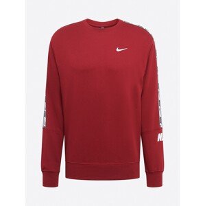 Nike Sportswear Mikina 'Repeat'  červená / bílá